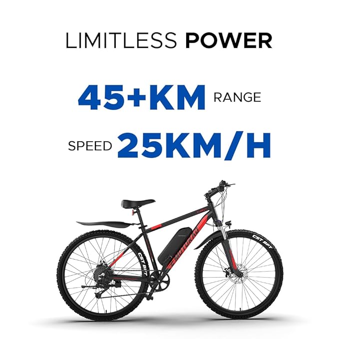 E MOTORAD TRex+ Electric Cycle | 27.5” Alloy Frame | 250W Motor | 36V Battery | Best Affordable E Bike in India