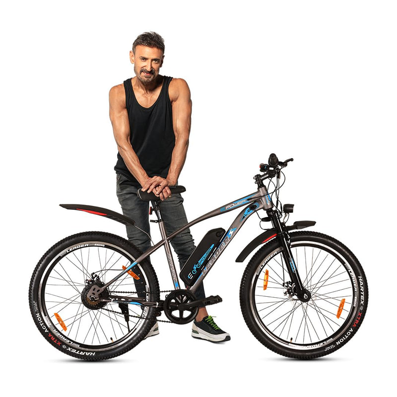 Leader E-Power L6 Electric Cycle – 27.5T E-Bike with 250W Motor, Dual Disc Brakes & Suspension