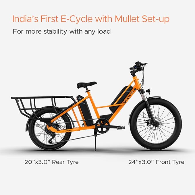 EMotorad Xcape G1 Electric Cargo Bike – Dual Battery, 100KM Range, 250W Motor