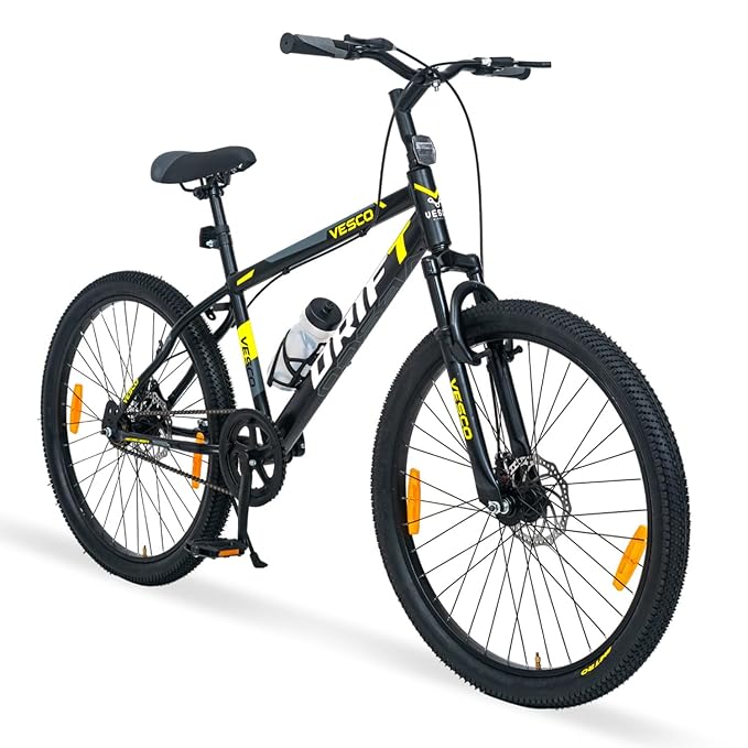 VESCO 24T Drift Kids Mountain Bike – Single‑Speed MTB with Dual Disc Brakes & Suspension | Affordable Ride for Teens (9‑14 Years)