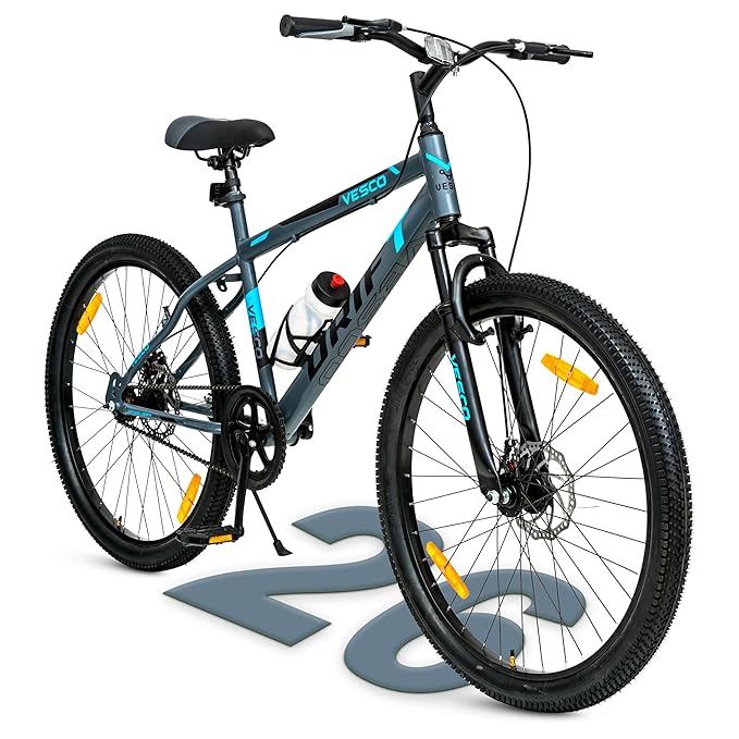 VESCO 24T Drift Kids Mountain Bike – Single‑Speed MTB with Dual Disc Brakes & Suspension | Affordable Ride for Teens (9‑14 Years)