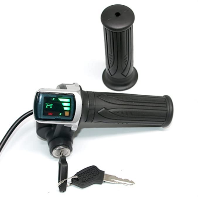 xcluma 48V Electric Bike Throttle with LCD Display & ON/OFF Key Lock | E Bicycle Scooter E-Rickshaw Compatible