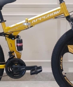 Affordable Folding Mountain Bike for Adults – 26-Inch Fat Tyres, 21-Speed, Dual Suspension | Electric Style E Bicycle Alternative for Men & Women