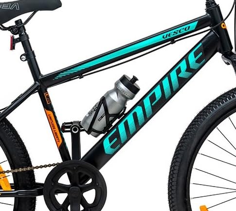 VESCO Empire 26T Mountain Bike – Best Electric Bike Alternative for Men & Boys | Dual Disc Brakes, Front Suspension, Single Speed | Affordable E-Bike Style Cycle for Adults (Black)