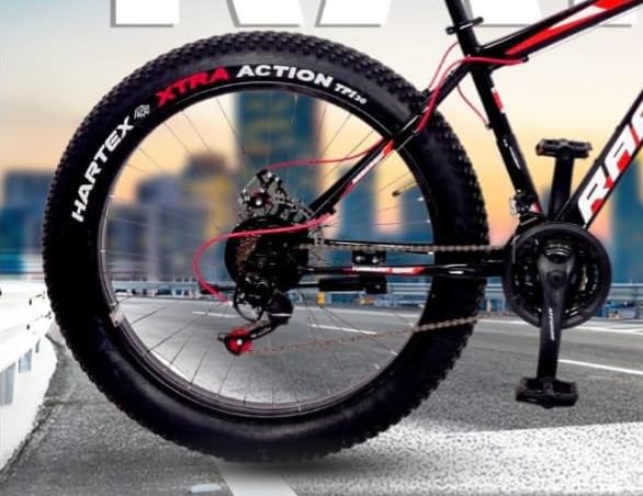 Rapid 26″ Fat Tyre Mountain Bike – Rugged MTB with Dual Disc Brakes & Multi-Speed Gears