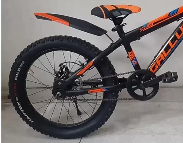 Gallus Kids Fat Tire Mountain Bike 20-Inch – Black & Orange Cycle with Disc Brakes | Best Off-Road Bicycle for Boys & Girls
