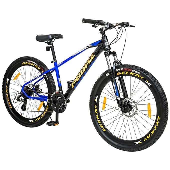 Geekay Pegaz 27.5T Electric Style MTB – 24-Speed Shimano Altus, Lockout Suspension, Dual Disc Brakes | Affordable Hero Electric Bike Alternative for Men (12+ Yrs)