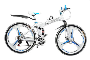 QUESEC X6 Foldable Electric Cycle Alternative – 21-Speed Carbon Steel Bicycle with Dual Suspension & Disc Brakes