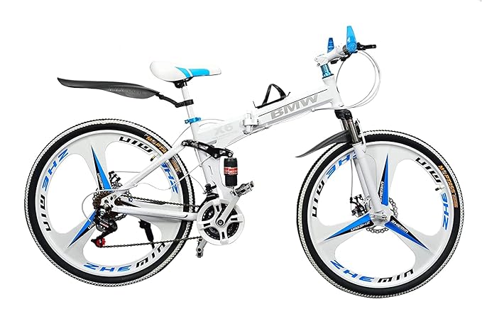 QUESEC X6 Foldable Electric Cycle Alternative – 21-Speed Carbon Steel Bicycle with Dual Suspension & Disc Brakes