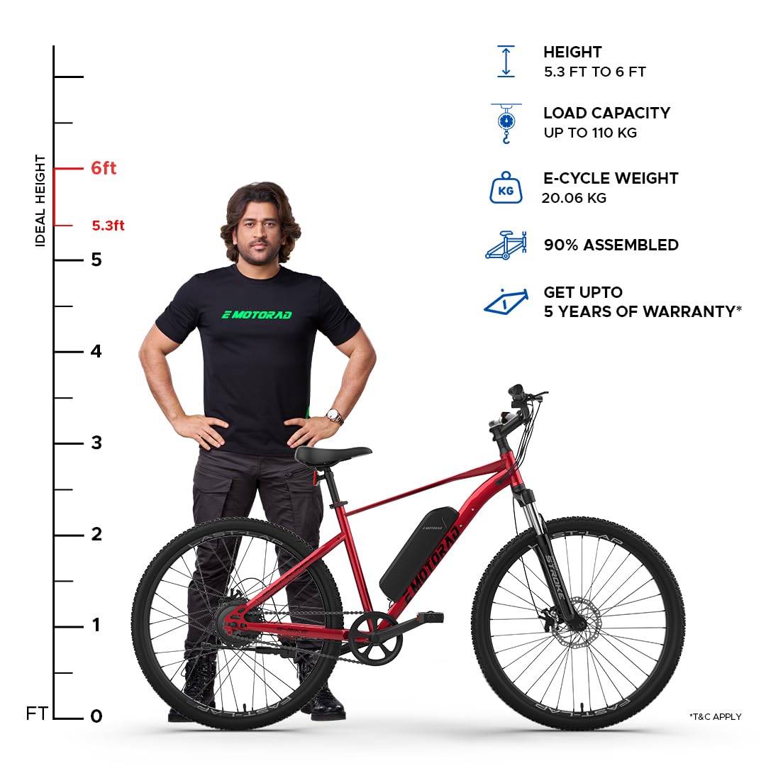 E MOTORAD X1 Electric Mountain Bike – 27.5″ Wheels, 250W Motor & 40km Range | Eco-Friendly Commuter E-Bike