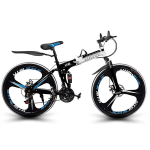 QUESEC BMV Foldable Electric Bike 21-Speed – Best e Bicycle for Adults, Boys & Teens with Dual Disc Brakes, Carbon Steel Frame & Hydraulic Suspension