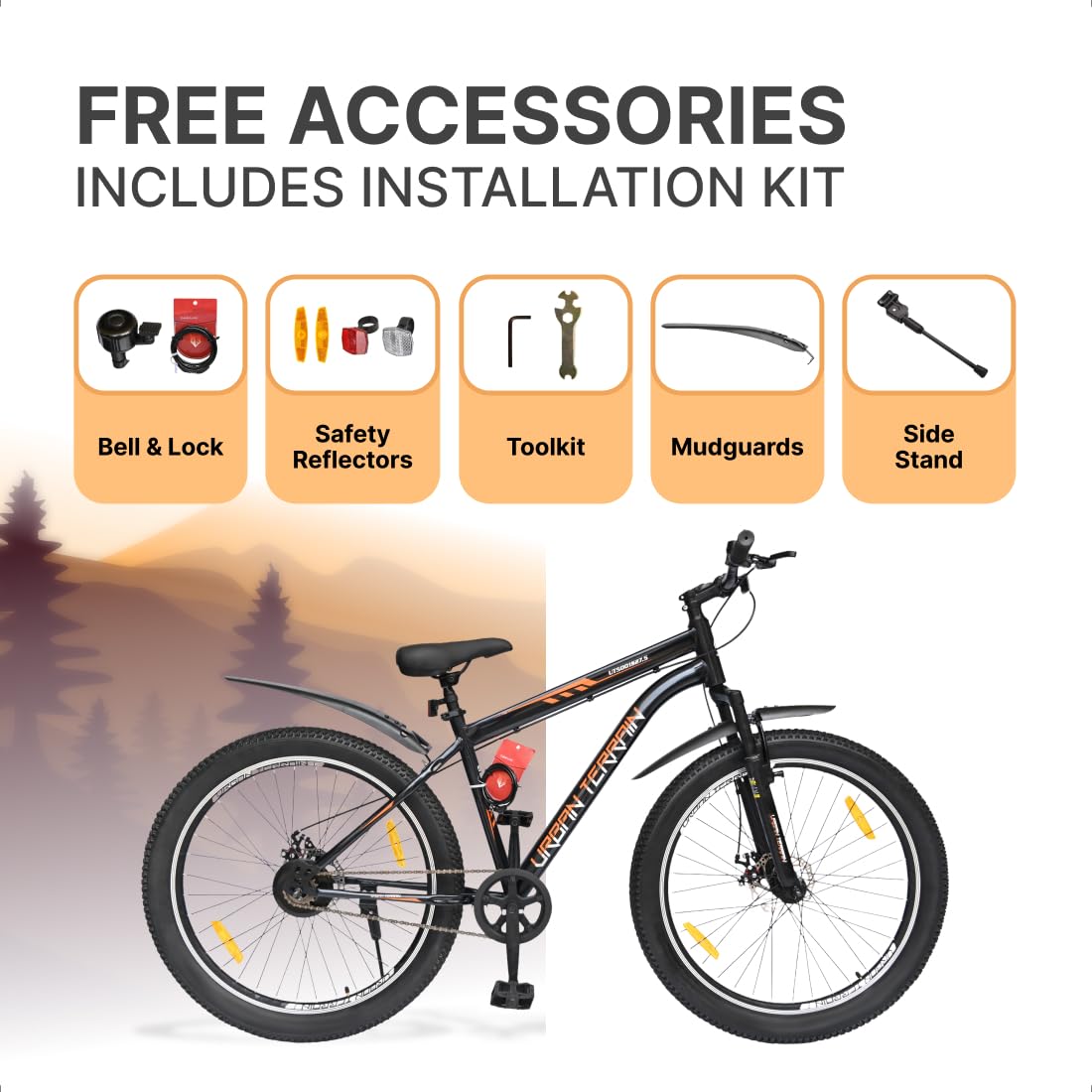 Urban Terrain Galaxy Pro 26T MTB – High-Performance Single-Speed Pedal Bike with Dual Disc Brakes & Front Suspension | Affordable Alternative to Electric Bikes