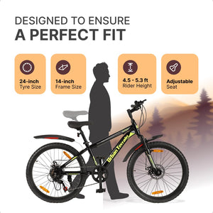 Urban Terrain Galaxy Ultra 27.5T Mountain Bike for Men | High-Performance Gear Cycle with Disc Brakes & Front Suspension | Stylish Alternative to Electric Bike, E Bicycle & Battery Bike