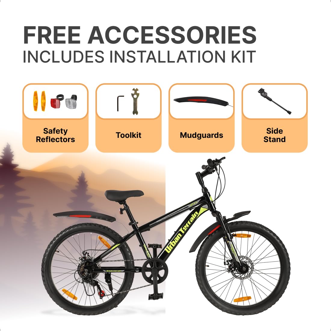 Urban Terrain Galaxy Ultra 27.5T Mountain Bike for Men | High-Performance Gear Cycle with Disc Brakes & Front Suspension | Stylish Alternative to Electric Bike, E Bicycle & Battery Bike