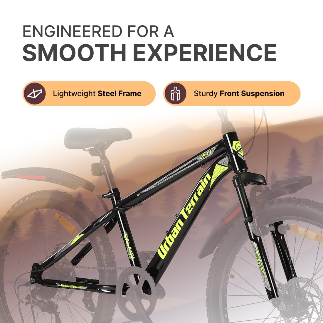 Urban Terrain Galaxy Ultra 27.5T Mountain Bike for Men | High-Performance Gear Cycle with Disc Brakes & Front Suspension | Stylish Alternative to Electric Bike, E Bicycle & Battery Bike
