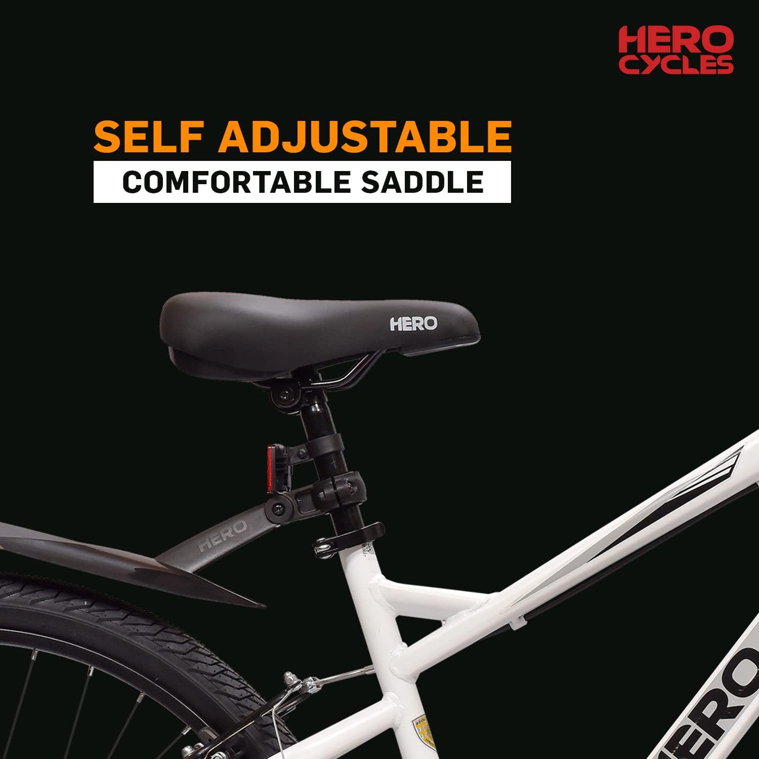 Hero Spinner 26T Mountain Bike – Best Affordable Alternative to Electric Bike with Front Suspension | White | Unisex