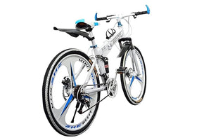 QUESEC X6 Foldable Electric Cycle Alternative – 21-Speed Carbon Steel Bicycle with Dual Suspension & Disc Brakes