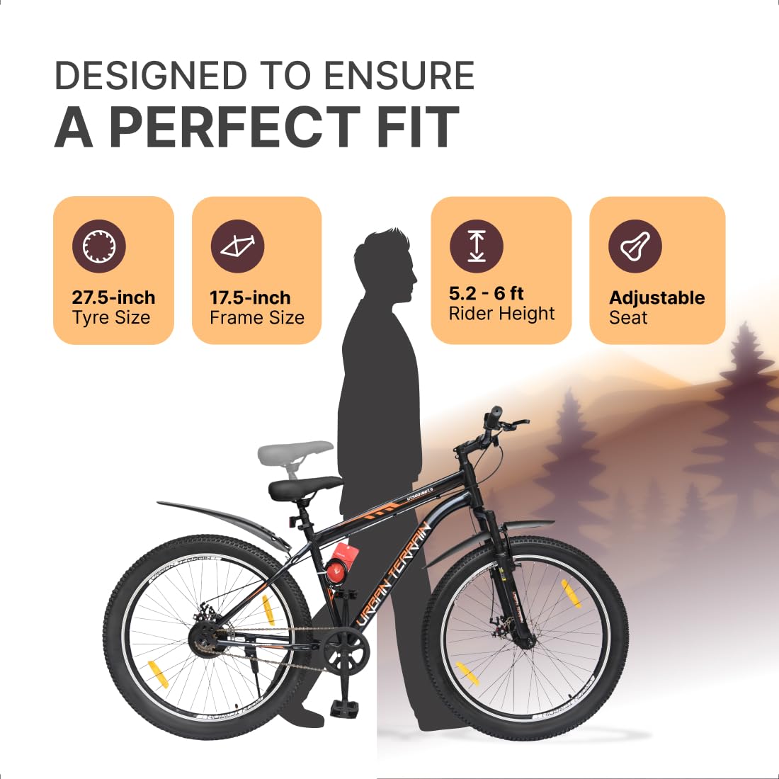 Urban Terrain Galaxy Pro 26T MTB – High-Performance Single-Speed Pedal Bike with Dual Disc Brakes & Front Suspension | Affordable Alternative to Electric Bikes