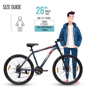 Hero Sprint Riot 26T 21‑Speed Mountain Bike – Freestyle MTB with Shimano Gears & Dual Disc Brakes