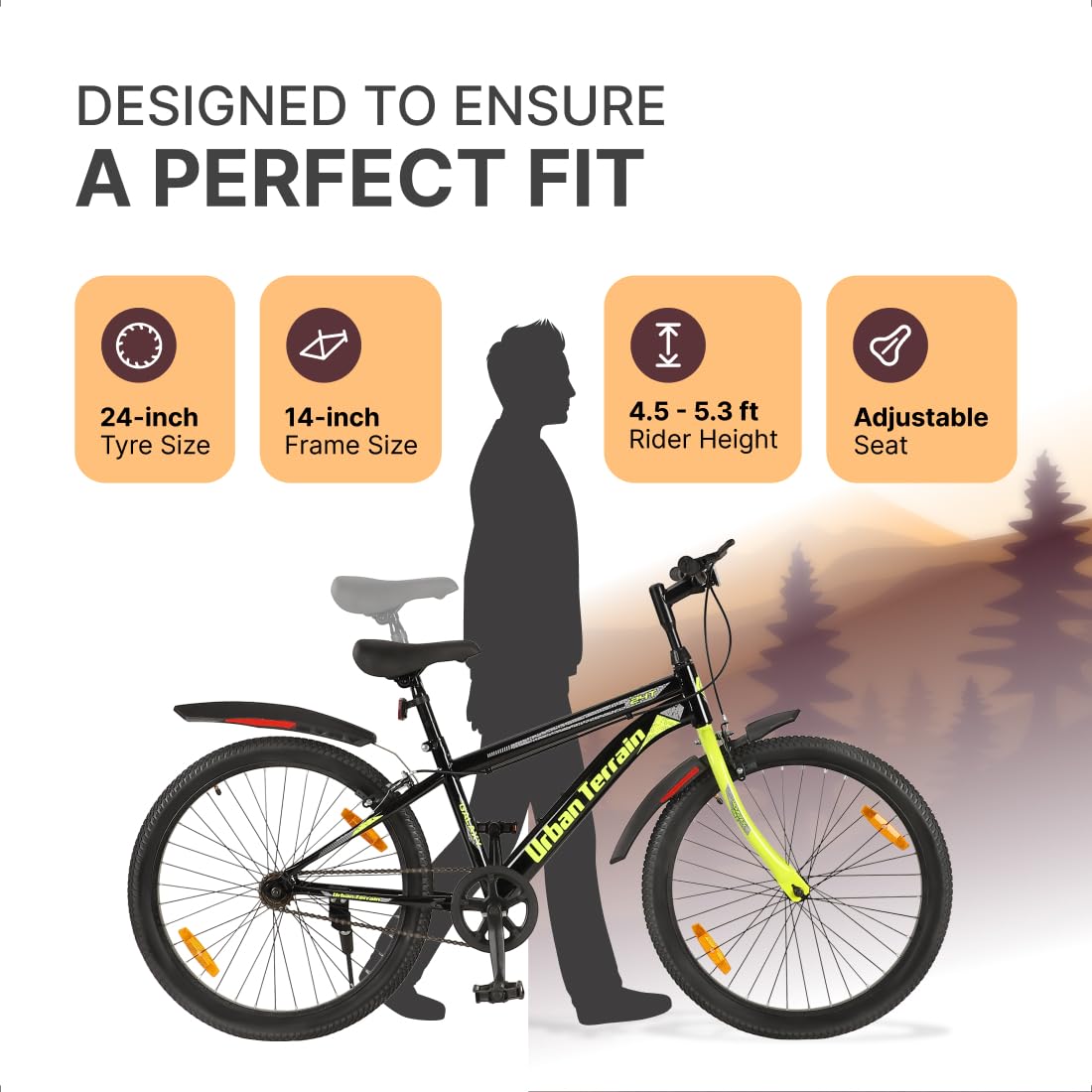 Urban Terrain Galaxy 26T MTB Bike for Men & Teens | Single-Speed Mountain Cycle | White | Affordable Alternative to Electric Bikes in India