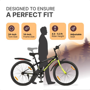 Urban Terrain Galaxy 26T MTB Bike for Men & Teens | Single-Speed Mountain Cycle | White | Affordable Alternative to Electric Bikes in India