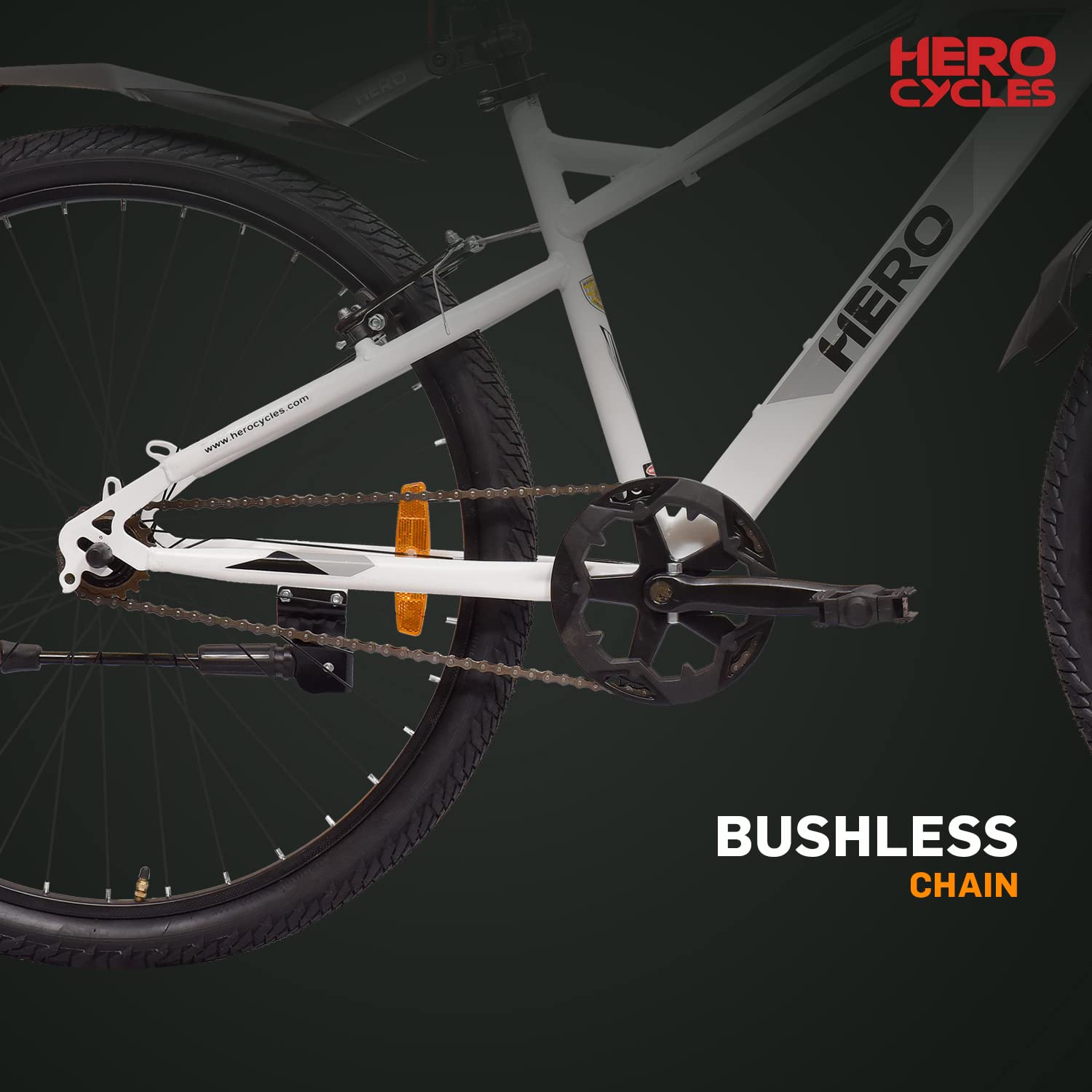 Hero Spinner 26T Mountain Bike – Best Affordable Alternative to Electric Bike with Front Suspension | White | Unisex
