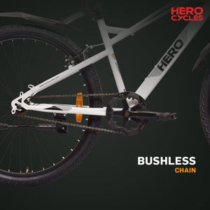 Hero Spinner 26T Mountain Bike – Best Affordable Alternative to Electric Bike with Front Suspension | White | Unisex