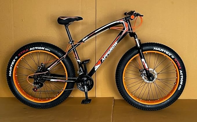 Appebrow Jaguar 26-Inch Fat Tyre Electric Bike Style Mountain Bicycle for Adults | Disc Brakes, Front Suspension & Multi-Speed Gear | Hero Electric Cycle Alternative