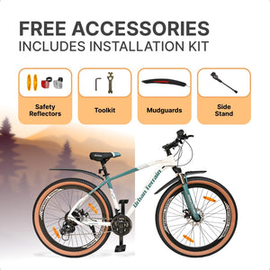 Urban Terrain Aeroblast 27.5T MTB Gear Cycle for Men | 21-Speed Alloy Mountain Bike with Front Suspension, Double Disc Brakes & Adjustable Saddle | Best E-Bike Alternative for Adults & Teens