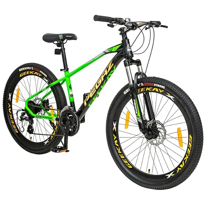 Geekay Pegaz 27.5T Electric Style MTB – 24-Speed Shimano Altus, Lockout Suspension, Dual Disc Brakes | Affordable Hero Electric Bike Alternative for Men (12+ Yrs)