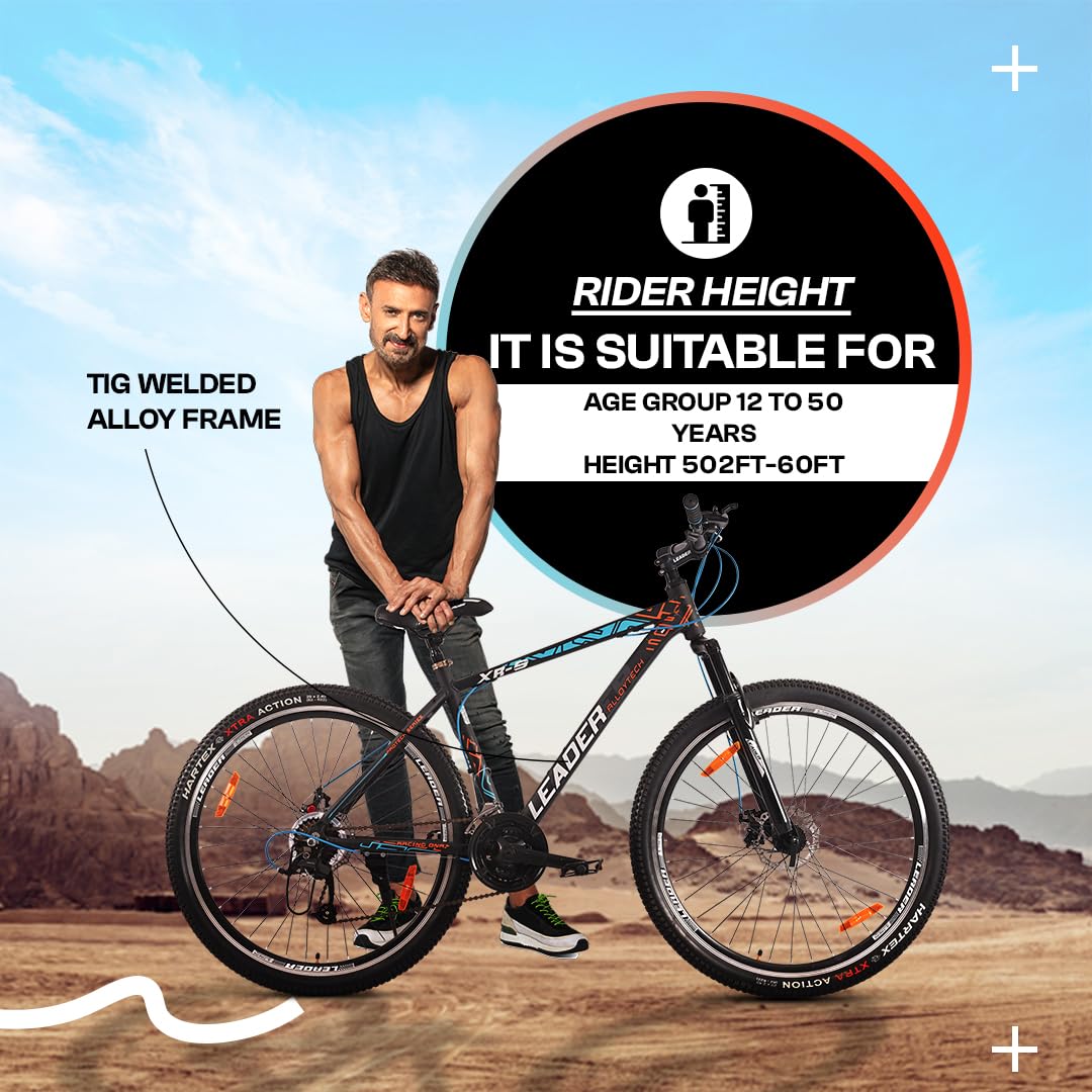 Leader XR-5 29T Mountain Bike | 21-Speed Alloy MTB with Disc Brakes | Best Affordable Alternative to Electric Bike in India
