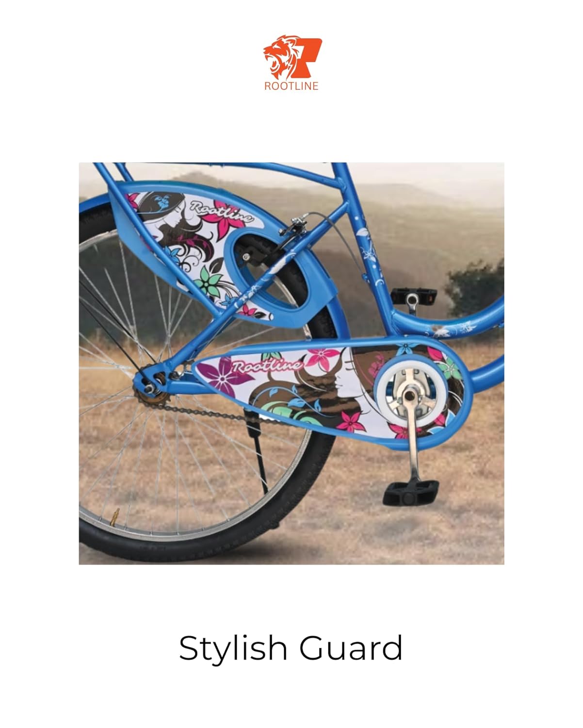 ROOTLINE Alexa Dark Blue Road Bike – Stylish Single-Speed Cycle with Front Basket & Chic Urban Design