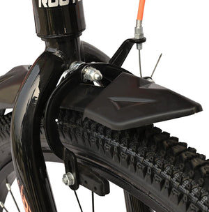 ROOTLINE Escape IBC 26X2.40 Mountain Bike for Youth – Integrated Carrier | Rigid Frame | Lightweight | Best Alternative to Electric Bicycles (Black with Orange)