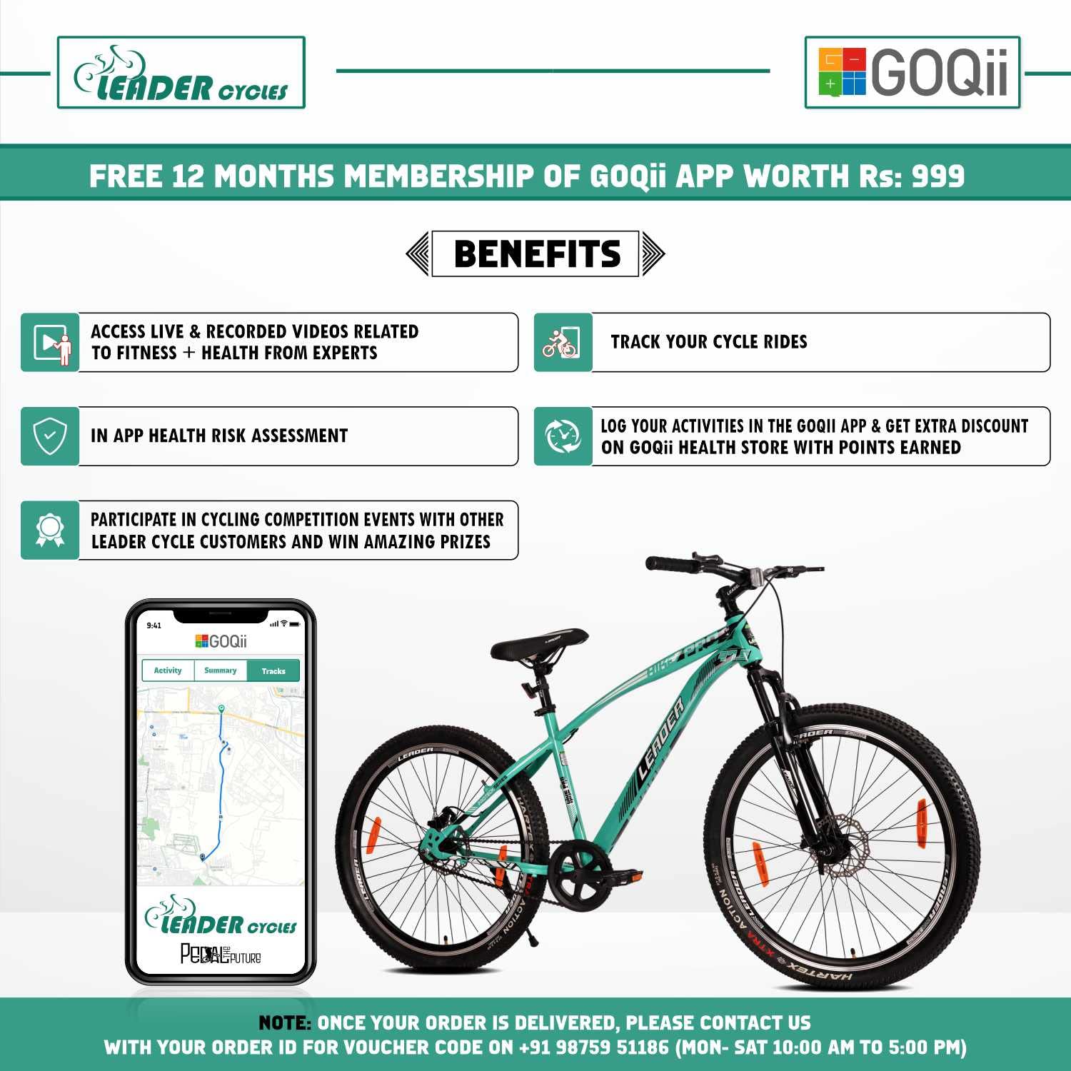 Leader Hike Pro 27.5T MTB Single Speed Mountain Cycle | Best Affordable Electric Bike Alternative for Adults & Teens | Dual Disc Brakes | Front Suspension | Sea Green