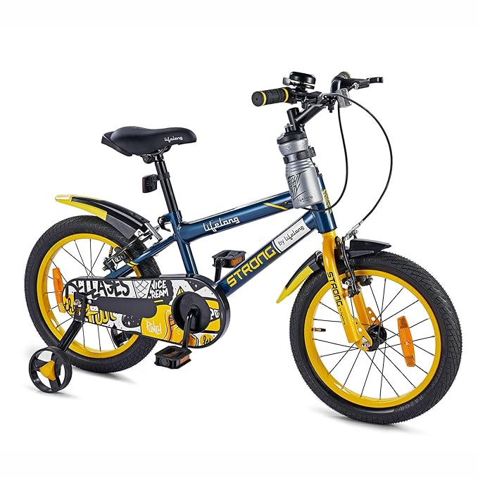 Lifelong Strong 16T Kids' Bicycle (4–7 yrs) | Durable Steel Frame, Safe V Brakes, Cushioned Saddle, Full Chain Cover