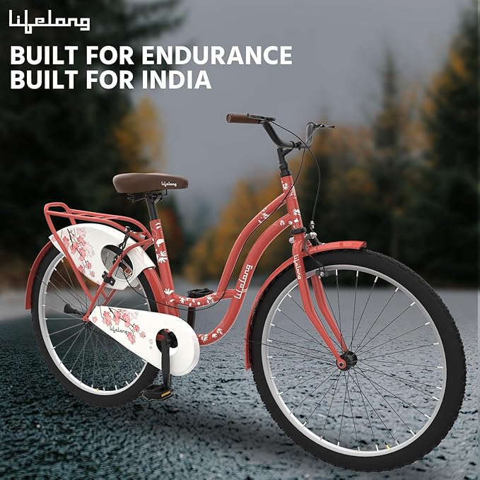 Lifelong Lady Cycle for Women – Hybrid Freeride Bike with Mudguard & Carrier | Best Budget Alternative to Electric Bicycle