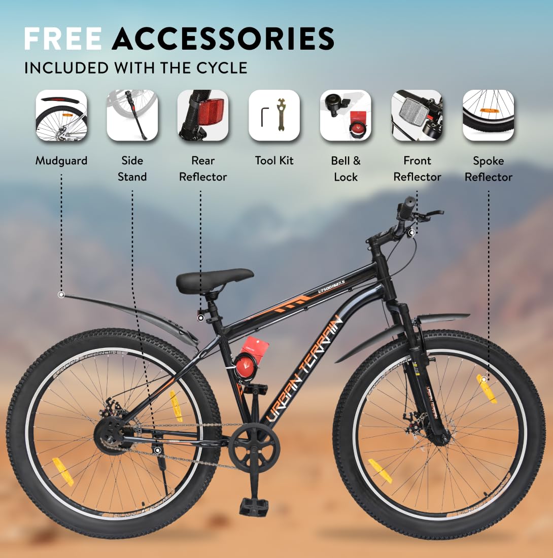 Urban Terrain Galaxy Pro 26T MTB – High-Performance Single-Speed Pedal Bike with Dual Disc Brakes & Front Suspension | Affordable Alternative to Electric Bikes