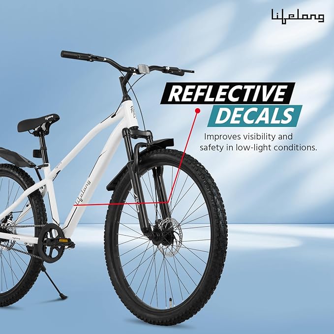 Lifelong Hero Electric Cycle for Adults – 27.5T MTB Unisex E Bicycle with Front Suspension & Dual Disc Brakes – Best Electric Cycle for Men & Women in India