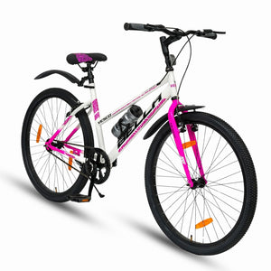 VESCO Bella 26T Women’s City Bike | Stylish Single-Speed Bicycle for Adults & Teens | Affordable Alternative to Electric Cycle for Girls | Pink