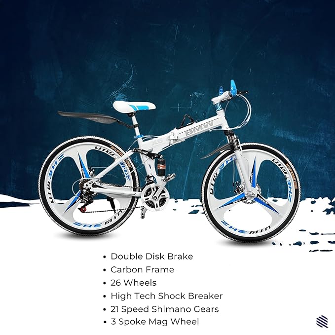 QUESEC X6 Foldable Mountain Bike 26” – 21-Speed Men’s MTB with Disc Brakes – Affordable E Bike Alternative in India