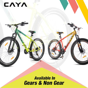 CAYA Split 27.5T MTB Cycle for Adults | 21 Speed Gear Bicycle with Semi-Fat Tyres, Disc Brakes & Suspension | Best Unisex Bike for Men & Women