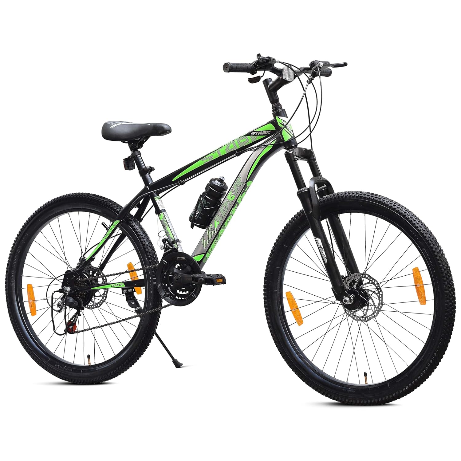 Leader Spyder 27.5T Mountain Bike – Sleek Single‑Speed MTB for Men & Teens (15+), Matt Black/Orange
