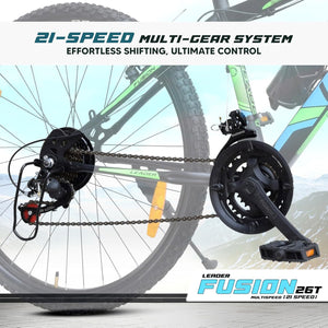 Leader Fusion 26T Hybrid Cycle with 21-Speed Gears – Affordable Alternative to Electric Bikes in India