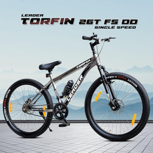 Leader Beast 26T Mountain Bike – Sleek Single‑Speed Cycle with Suspension & Dual Disc Brakes, Affordable Pedal‑Powered Alternative to Electric Bicycles