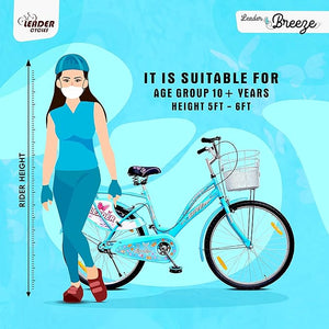 Leader Lady Star Breeze 26T Lifestyle Bike for Women – Elegant Single-Speed Commuter with Basket & Carrier, Affordable Alternative to Electric Bicycles