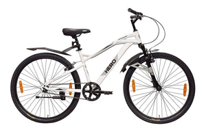 Hero Spinner 26T Mountain Bike – Best Affordable Alternative to Electric Bike with Front Suspension | White | Unisex