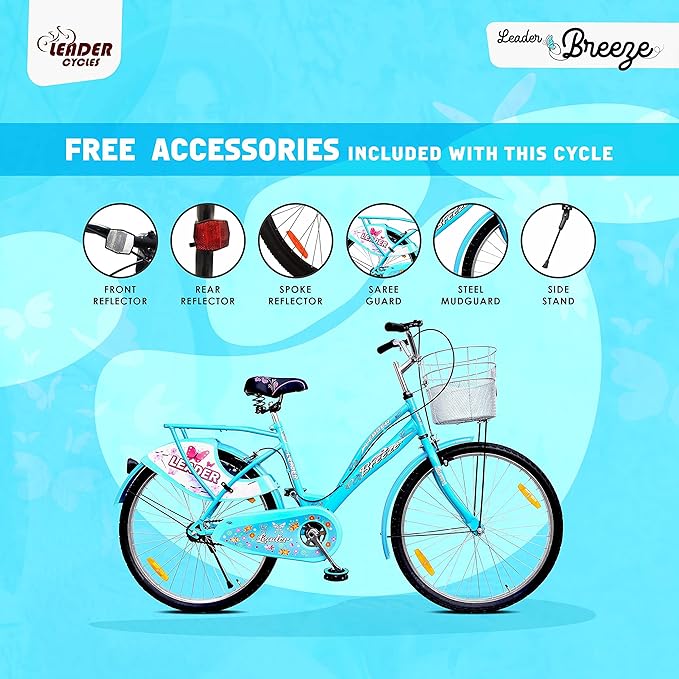 Leader Lady Star Breeze 26T Lifestyle Bike for Women – Elegant Single-Speed Commuter with Basket & Carrier, Affordable Alternative to Electric Bicycles