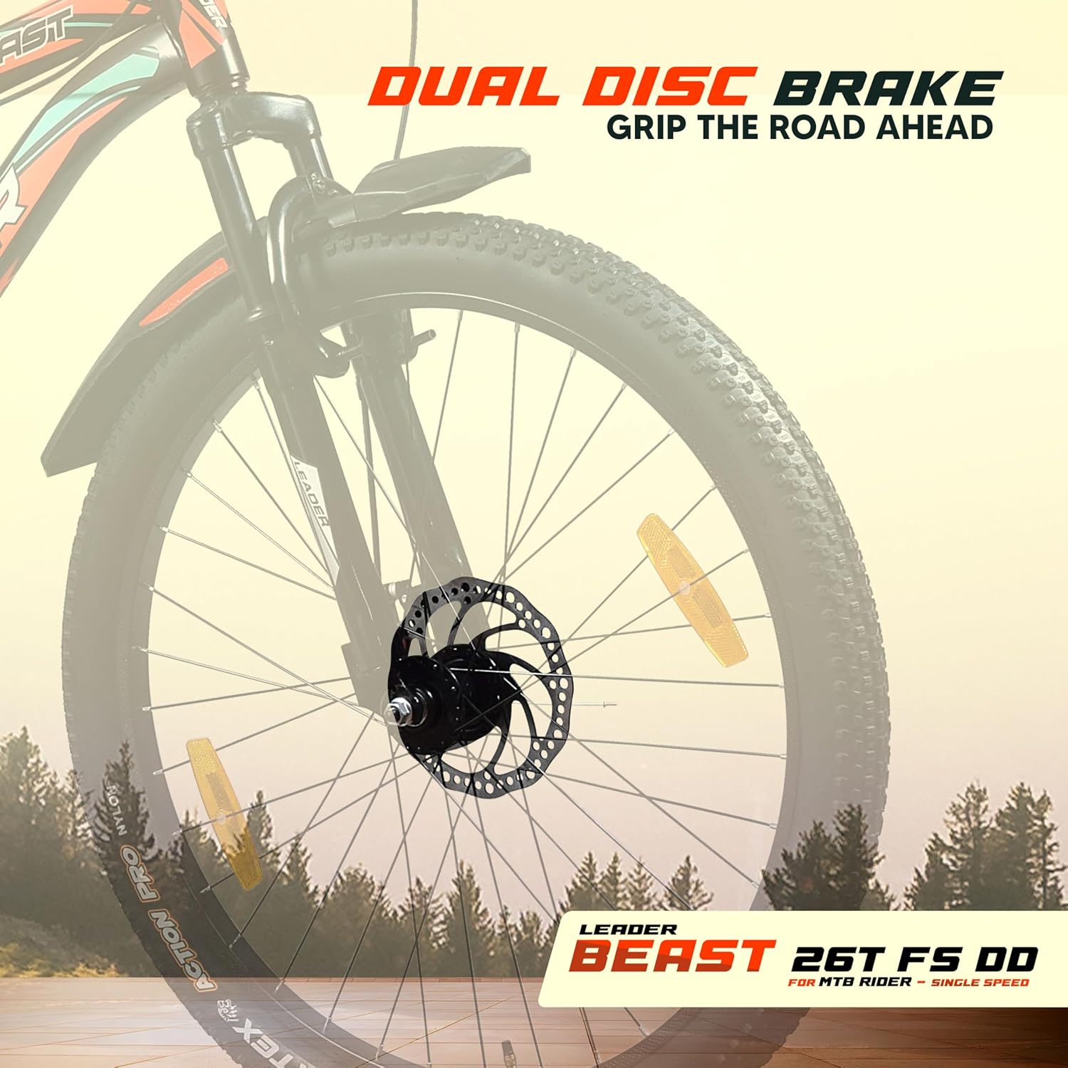 Leader Beast 26T IBC Mountain Bike – Premium Single-Speed City & Mountain Cycle for Men (Matt Black)