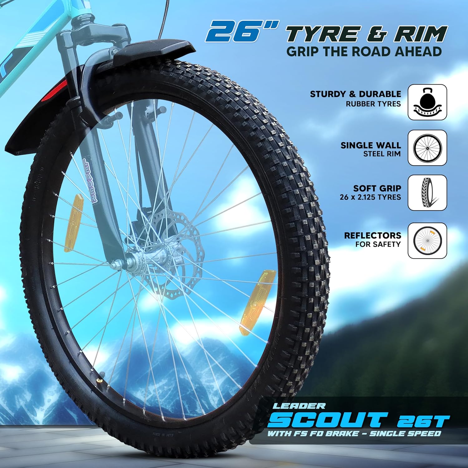 Leader Scout 26T Mountain Bike – Stylish Electric Bike Alternative for Youth & Adults