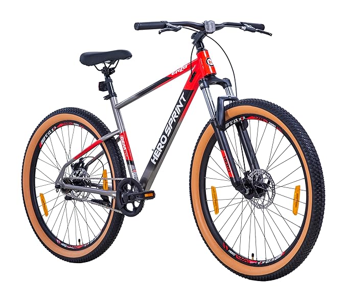 Hero Enzo 27.5T Mountain Bike for Men | Single Speed Bicycle with Disc Brakes, Alloy Steel Frame | Hero Electric Bike Alternative for Urban & Off-Road Riding